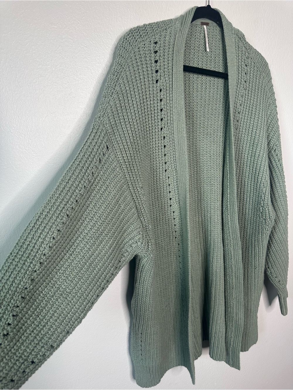 Free People Nightingale Cardi in Muted Sage Green - Picture 3 of 8